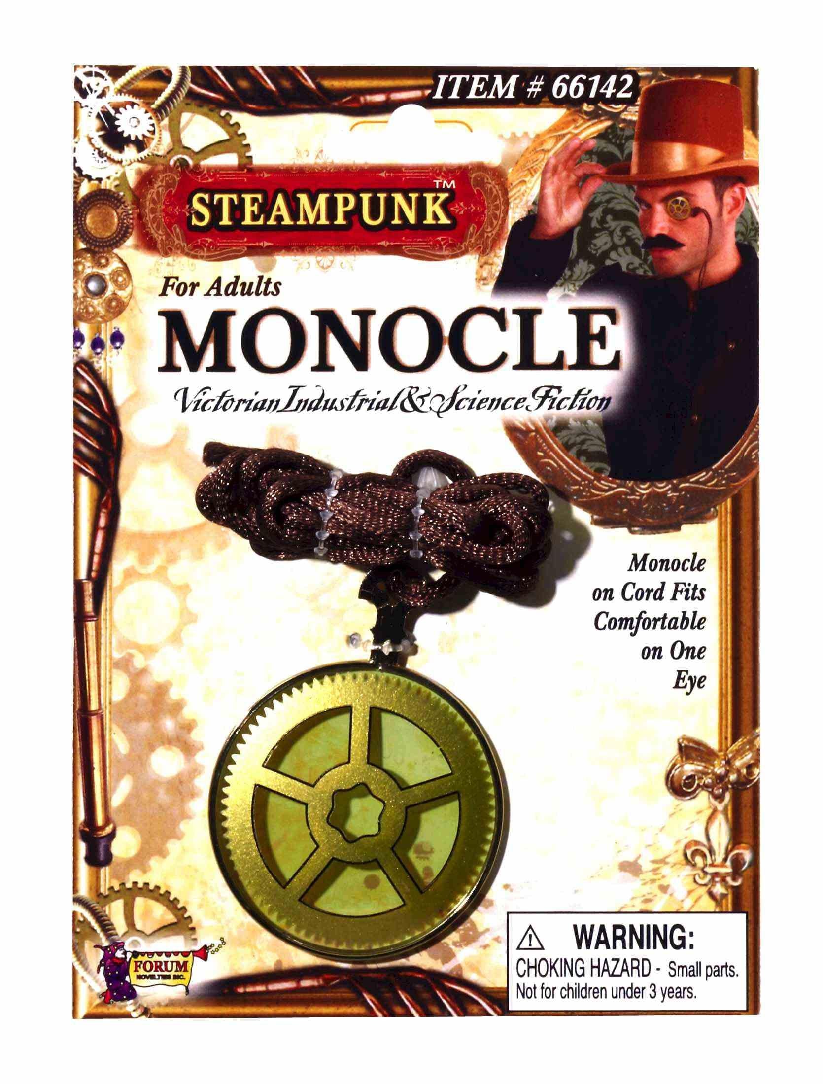 Steampunk Monocle Eyeglass Western Accessory Yellow Tint