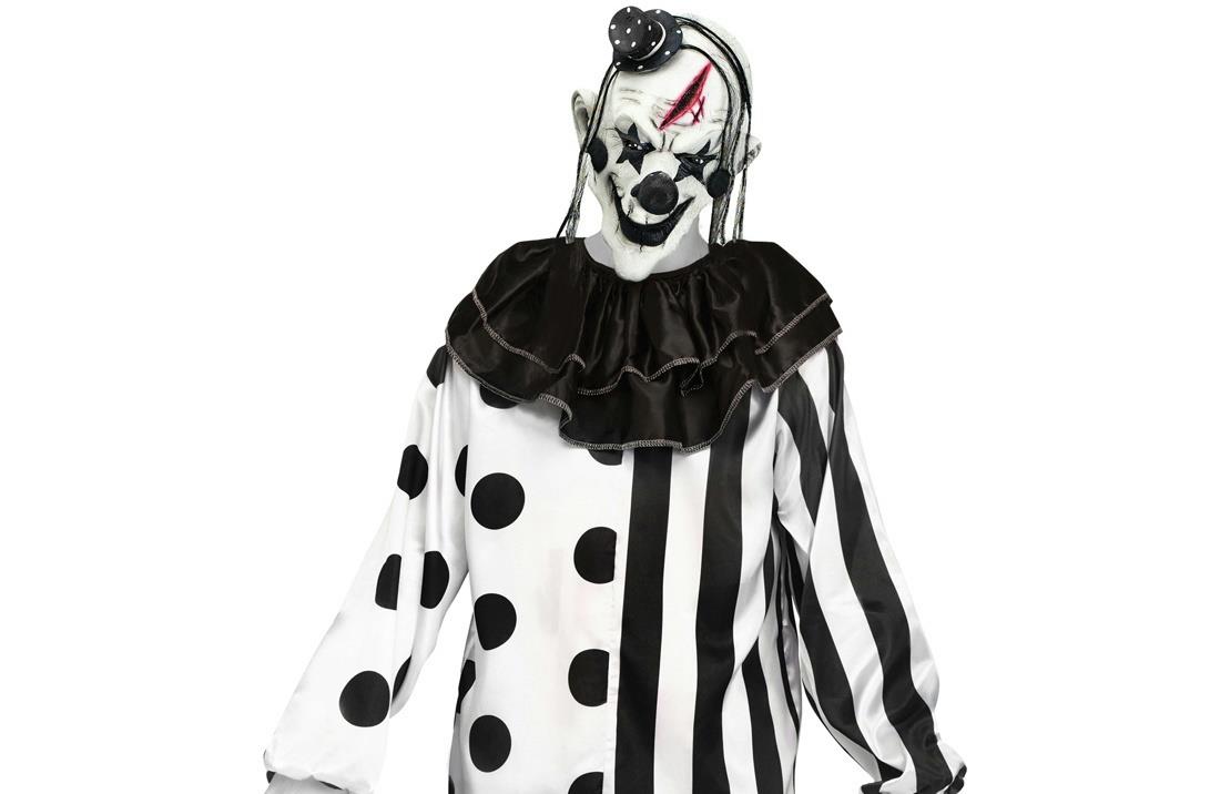 Killer Clown Black White Creepy Scary Clown Halloween Costume Teen