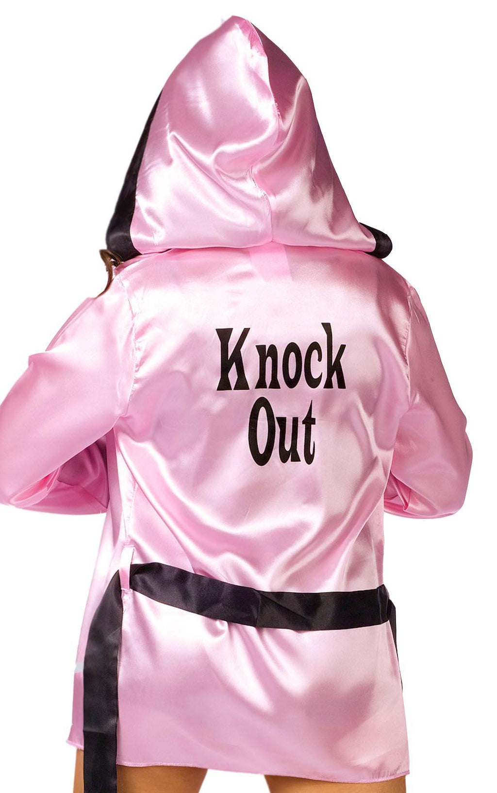 Knockout! Pink Boxer Robe & Boxing Gloves Adult Costume Set S/M 2-8