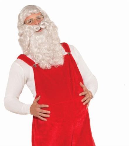 Red Santa Claus Overalls Old Time Kris Kringle Costume Accessory