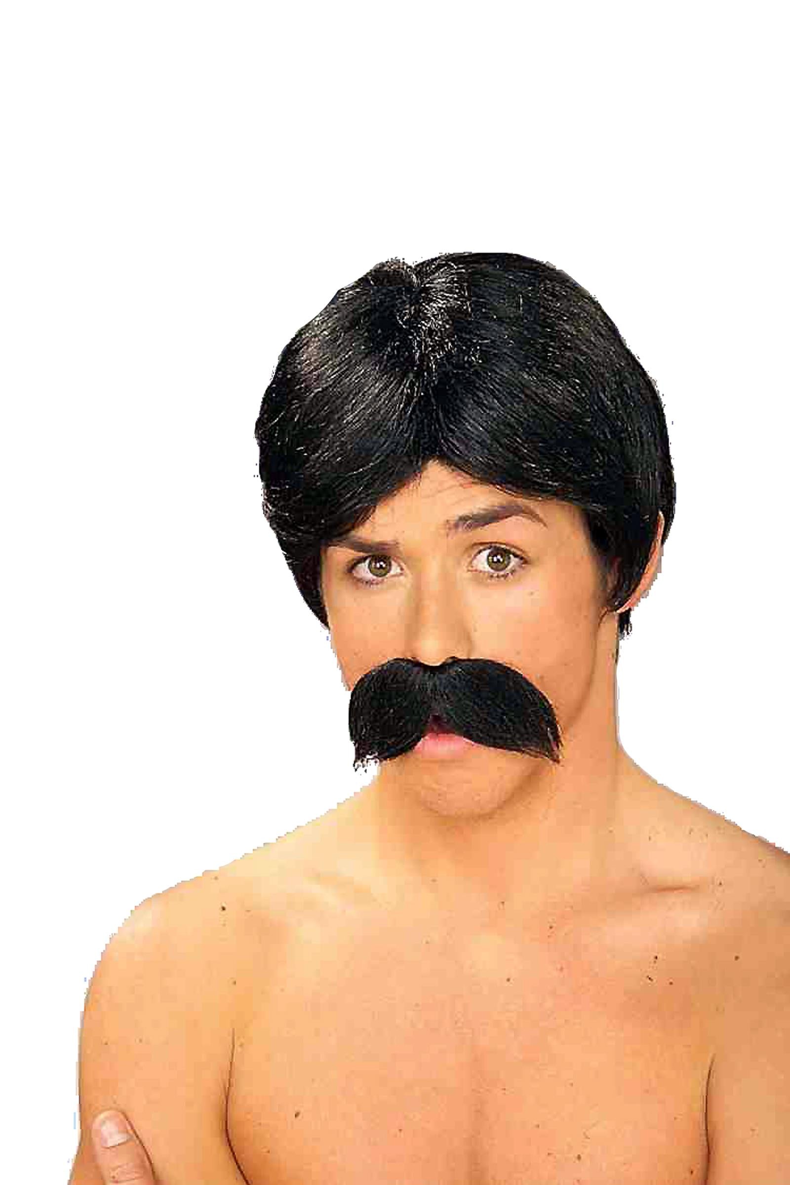 Forum Novelties Men's Burt The Bandit Novelty Black Wig and Mustache