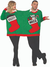 Load image into Gallery viewer, Forum Novelties Ugly Christmas Sweater for two Naught/Nice Size X-Large
