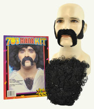 Load image into Gallery viewer, 70&#39;s Disco Mustache Burns Chest Instant Disguise Hair Kit For Adults
