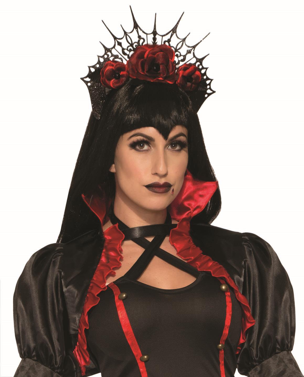 Gothic Flower Vampire Rose Headband Crown Costume Accessory