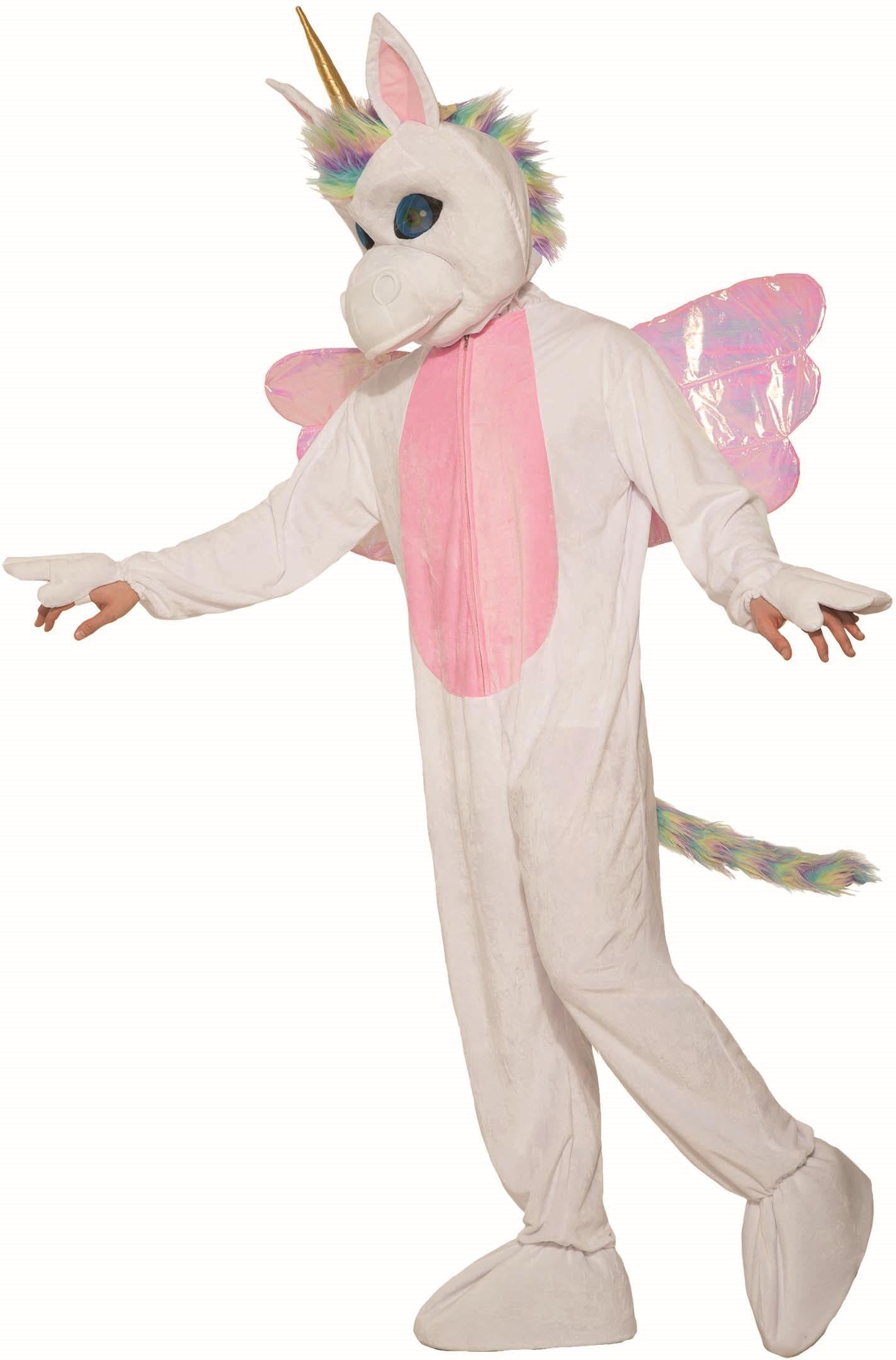 Mythical Unicorn White Fantasy Mascot Costume for Adults
