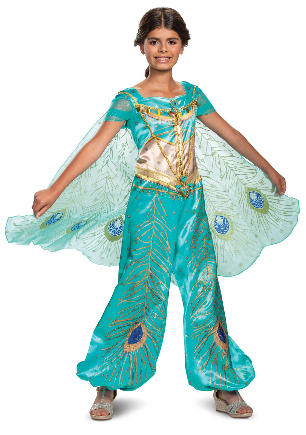 Jasmine Teal Aladdin Live Action Deluxe Child Girl Costume XS 3T-4T