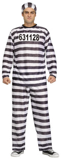 Jailbird Black and White Adult Prisoner Costume