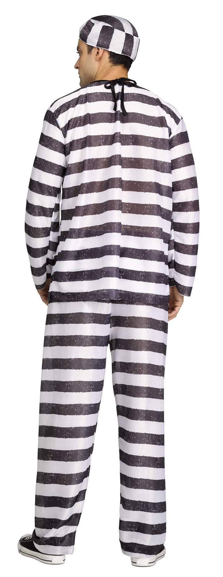 Jailbird Black and White Adult Prisoner Costume