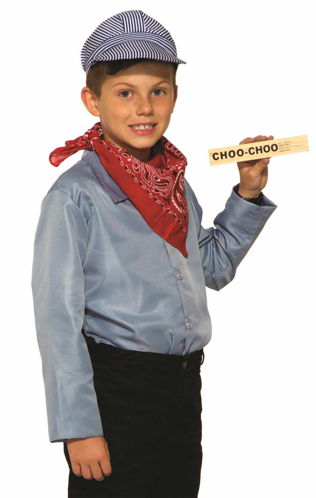 Train Engineer Costume Kit Bandanna, Hat and Whistle