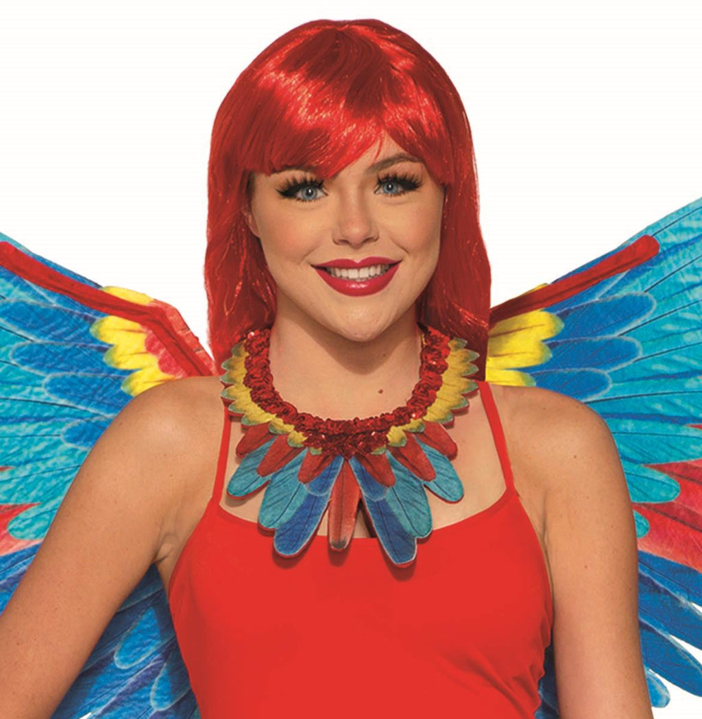 Red, Yellow and Blue Parrot Bird Collar Necklace Costume Accessory