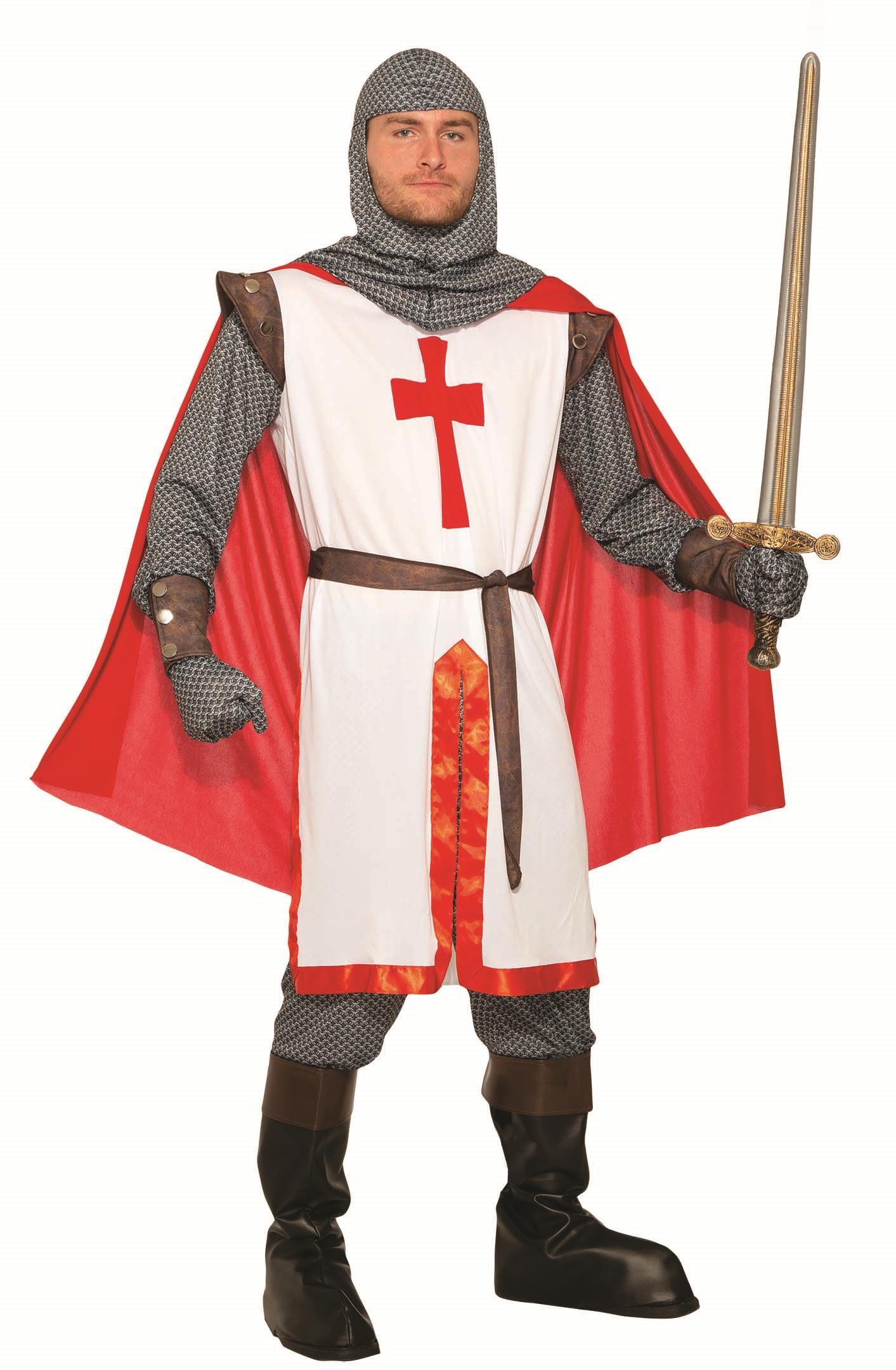 King Crusader Red and White English Knight Adult Costume