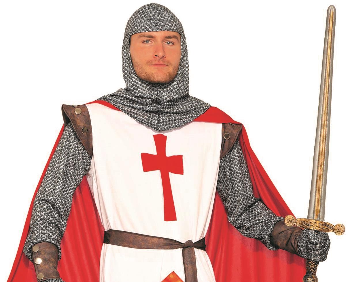 King Crusader Red and White English Knight Adult Costume