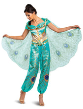 Load image into Gallery viewer, Disney Princess Women&#39;s Jasmine Teal Deluxe Adult Costume Small 4-6
