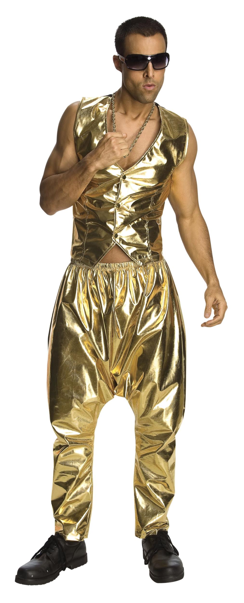 Gold Baggy MC Hammer Style Pants Costume Accessory
