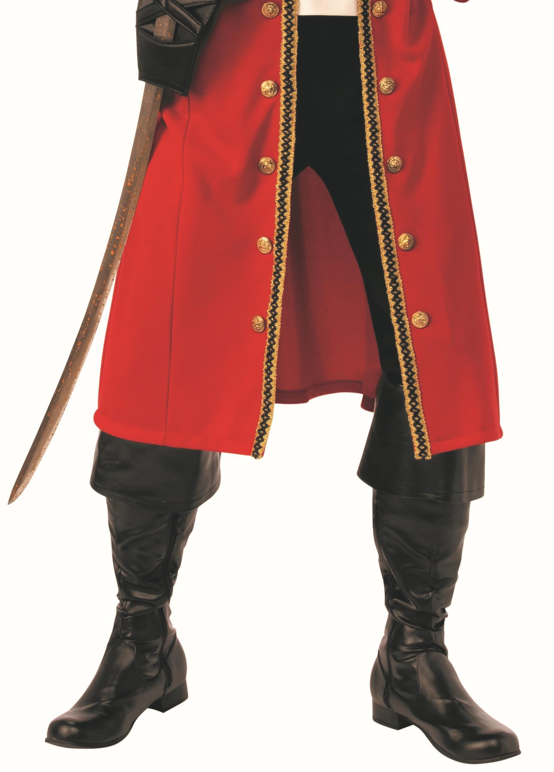 Pirate Captain Hook Red Coat Adult Mens Costume