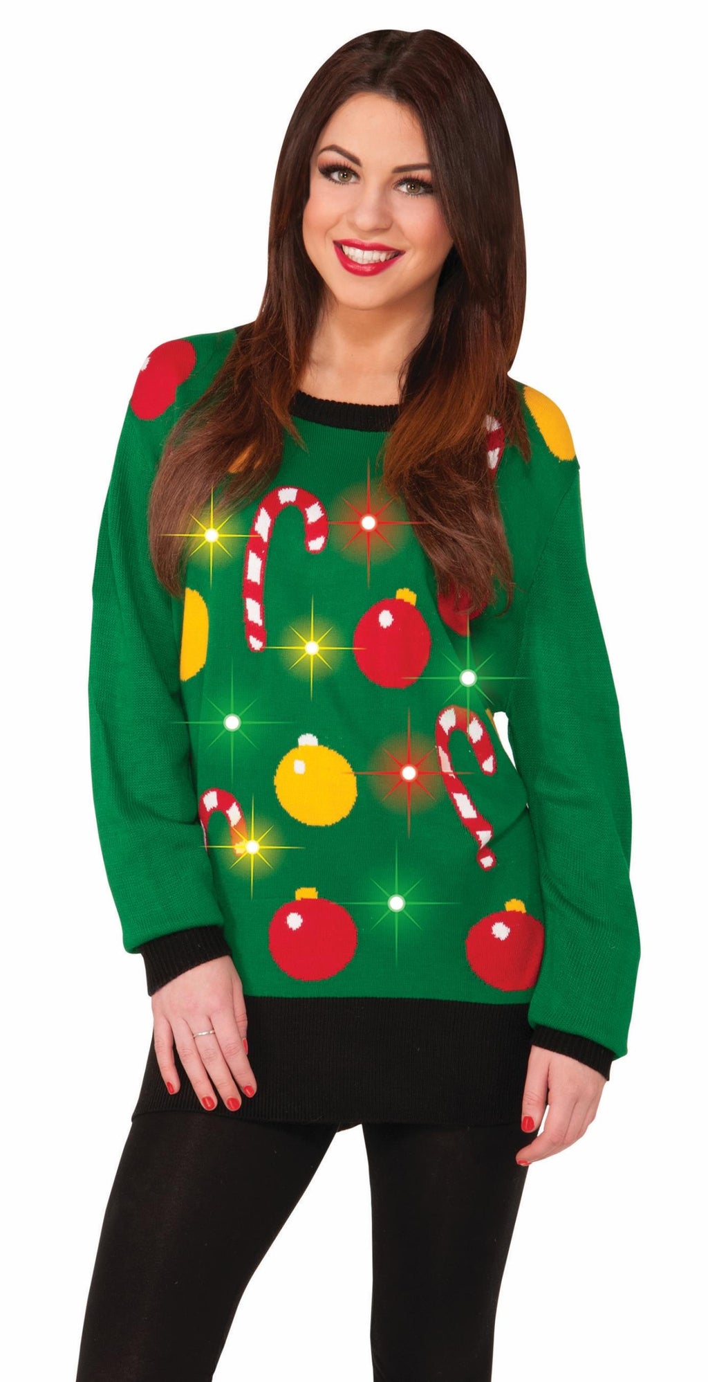 Festive Tis The Season LIGHT UP Ugly Christmas Sweater MD
