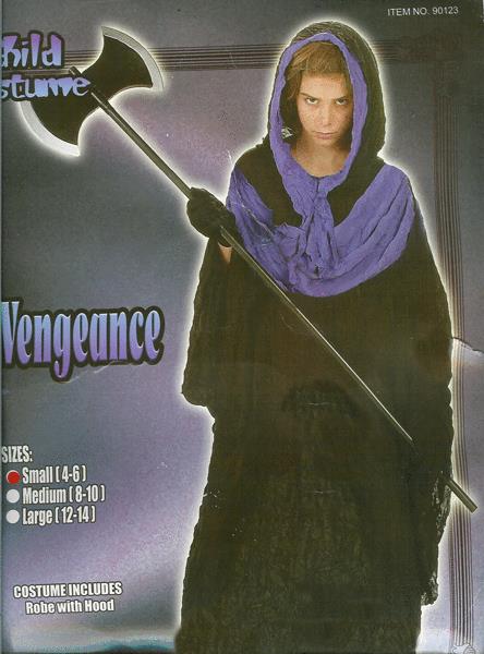 Boys Vengeance Horror Hooded Robe with Purple Collar Costume Medium