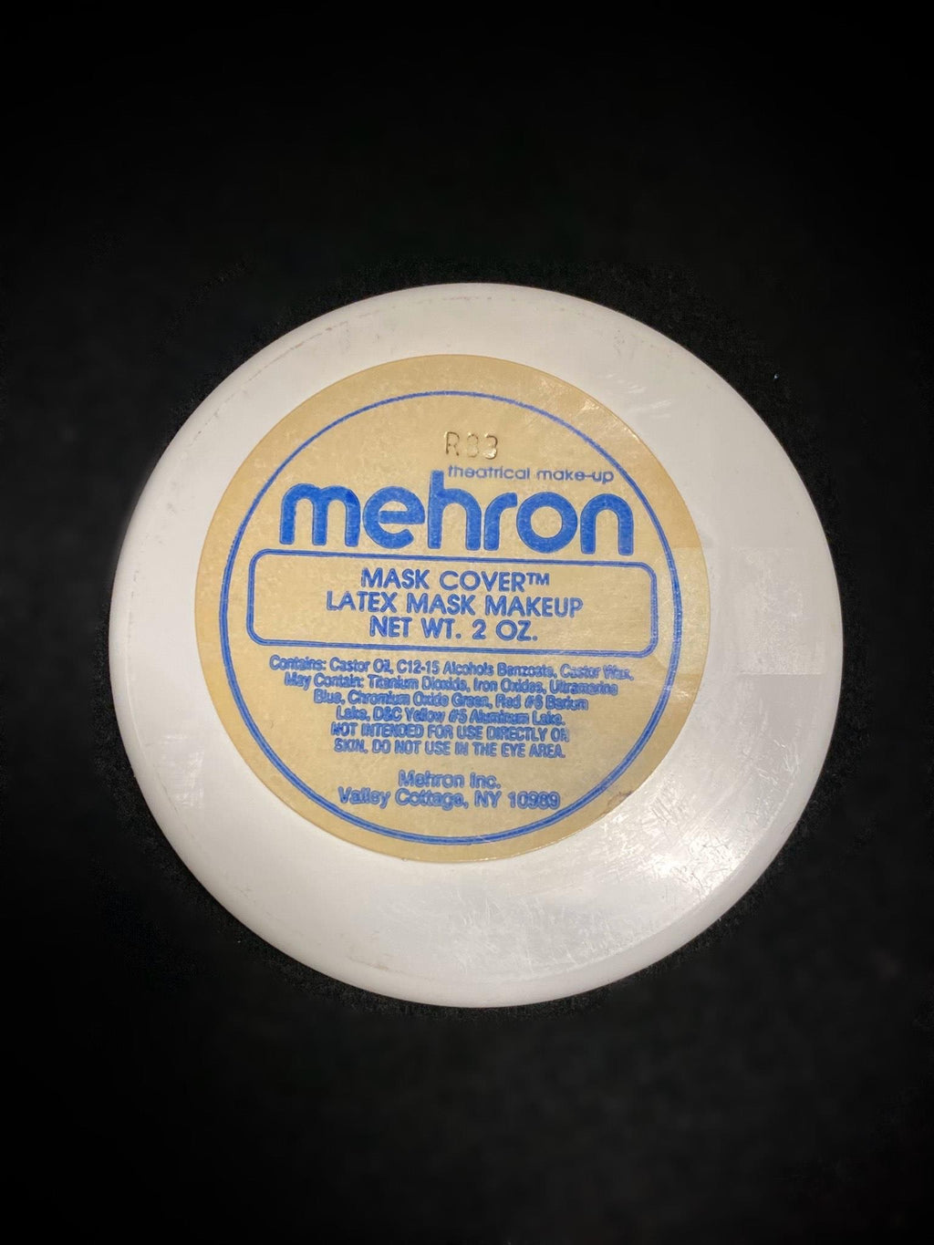 Mehron Latex mask Makeup Black