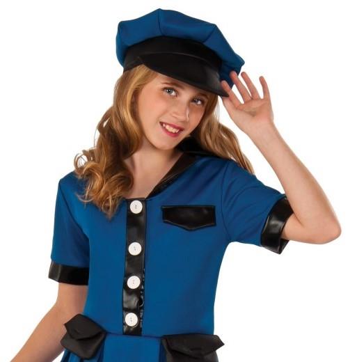 Police Officer Lady Cop Girls Halloween Dress Up Costume Child Large