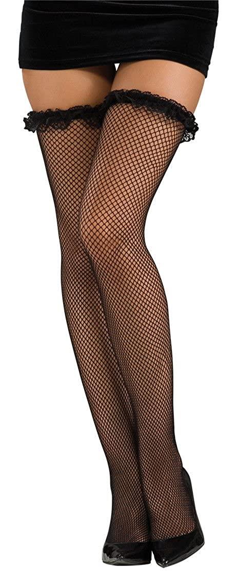 Fishnet Thigh High Stockings with Garter