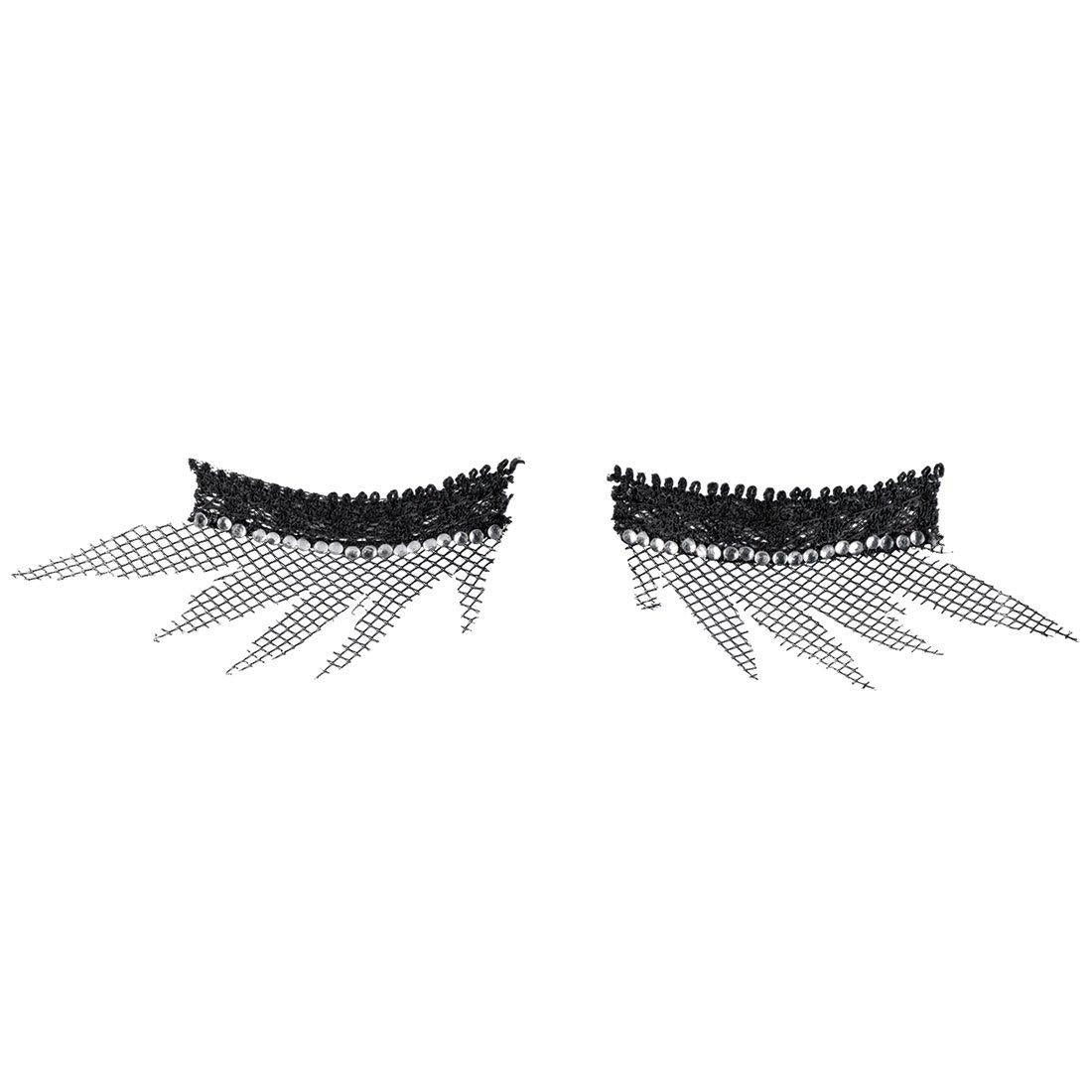 Fishnet and Rhinestone Mesh Glitter Sparkle Fake False Eyelashes