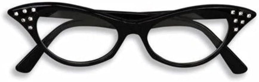 1950's Cat Eye Rhinestone Glasses Clear Lenses