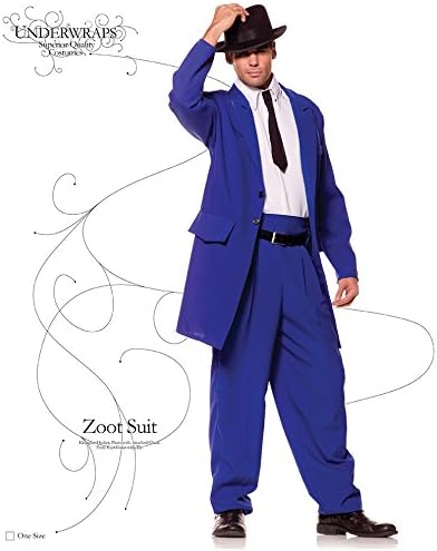 Men's Mobster Blue Zoot Suit Adult Costume
