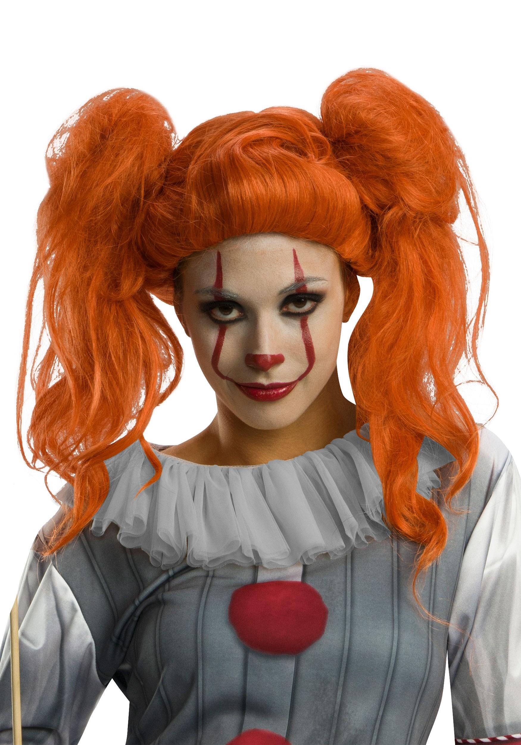 IT the Movie Pennywise Adult Womans Pigtail Wig