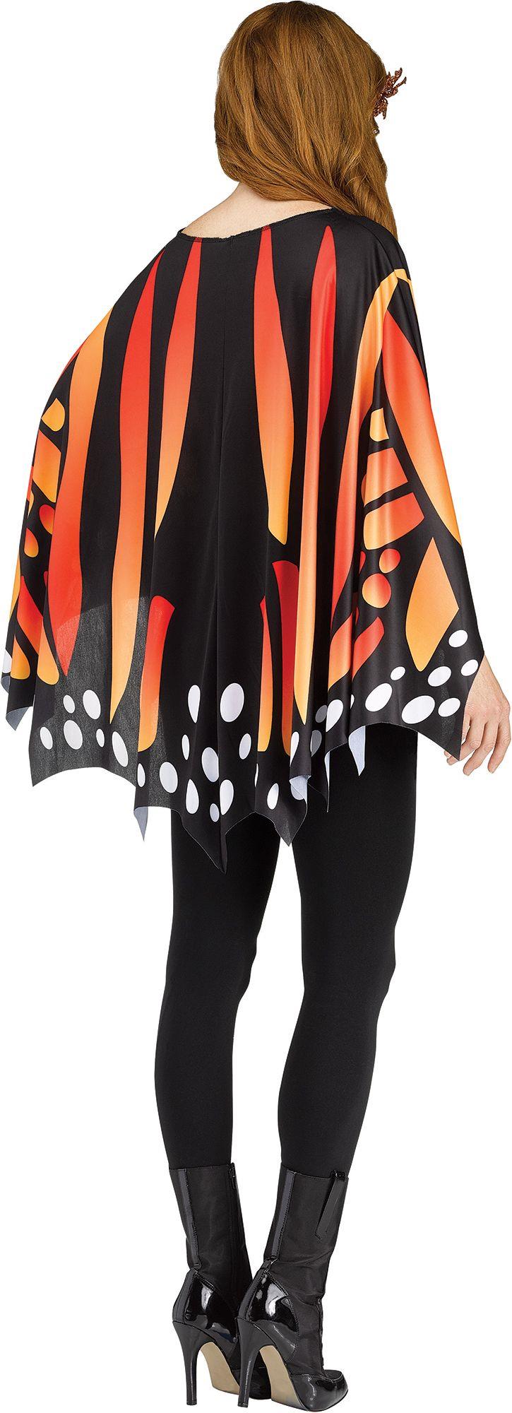 Monarch Butterfly Orange Poncho Women's Costume Accessory