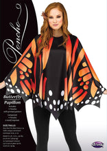 Load image into Gallery viewer, Monarch Butterfly Orange Poncho Women&#39;s Costume Accessory
