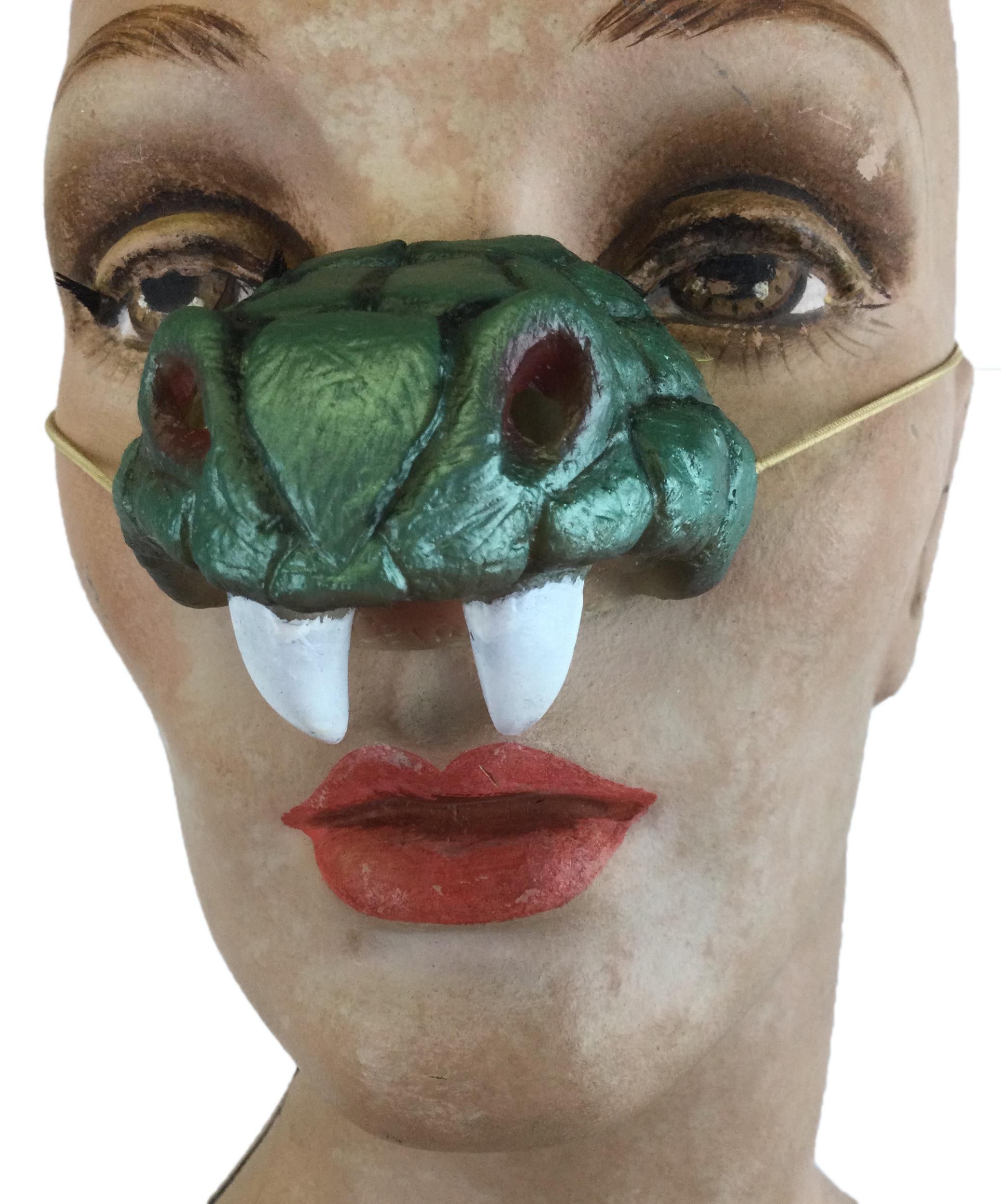 Cobra Snake Nose with Fangs Costume Accessory on an Elastic Band