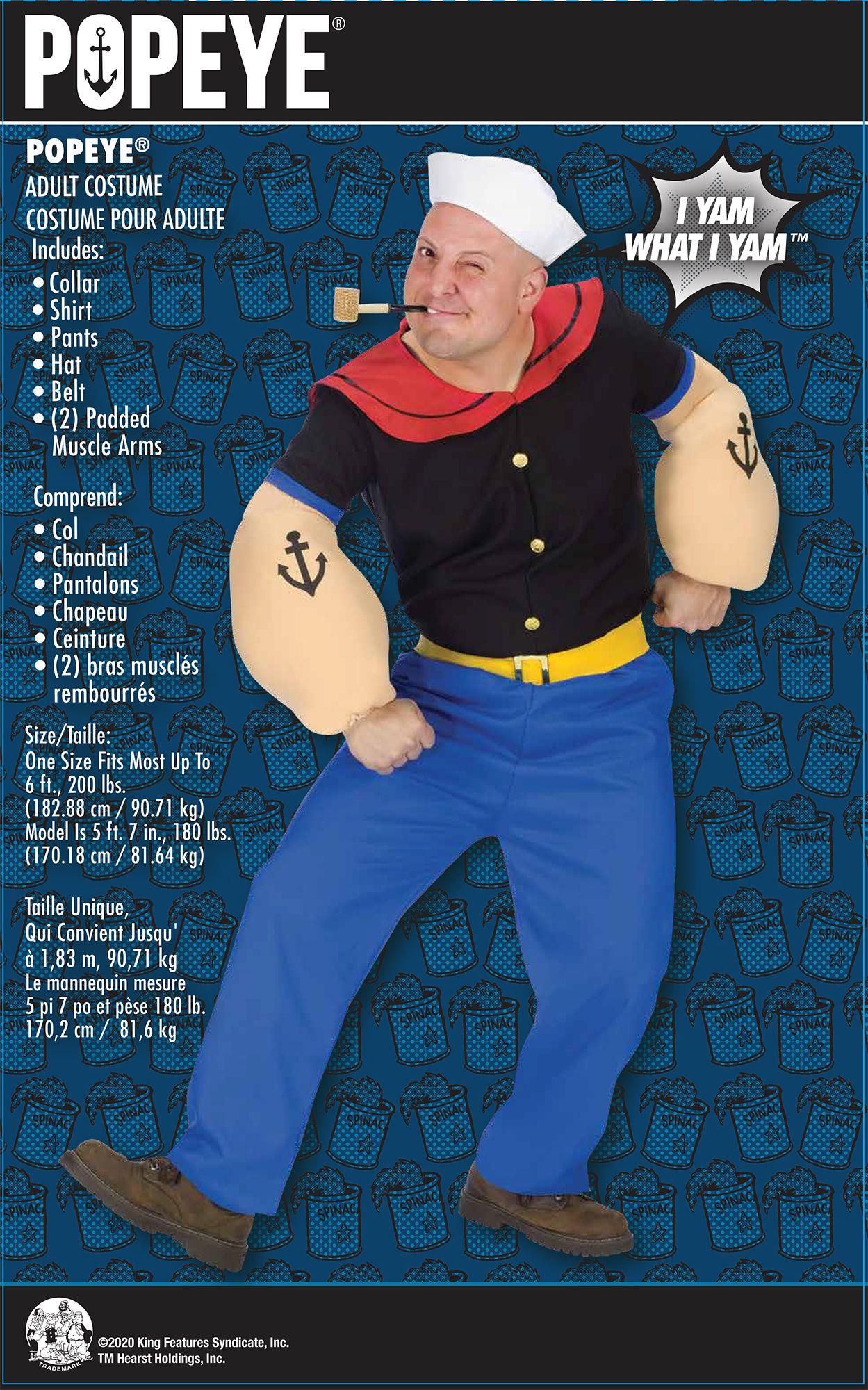 Popeye Sailor Man Adult Mens Costume