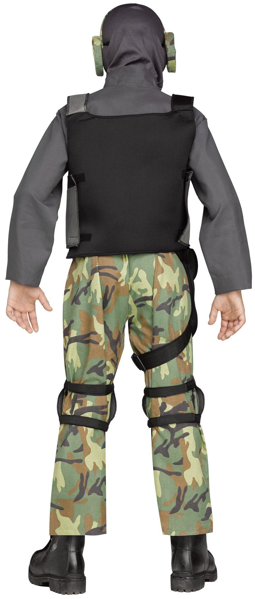 Skull Soldier Crane Military Child Costume Large 12-14