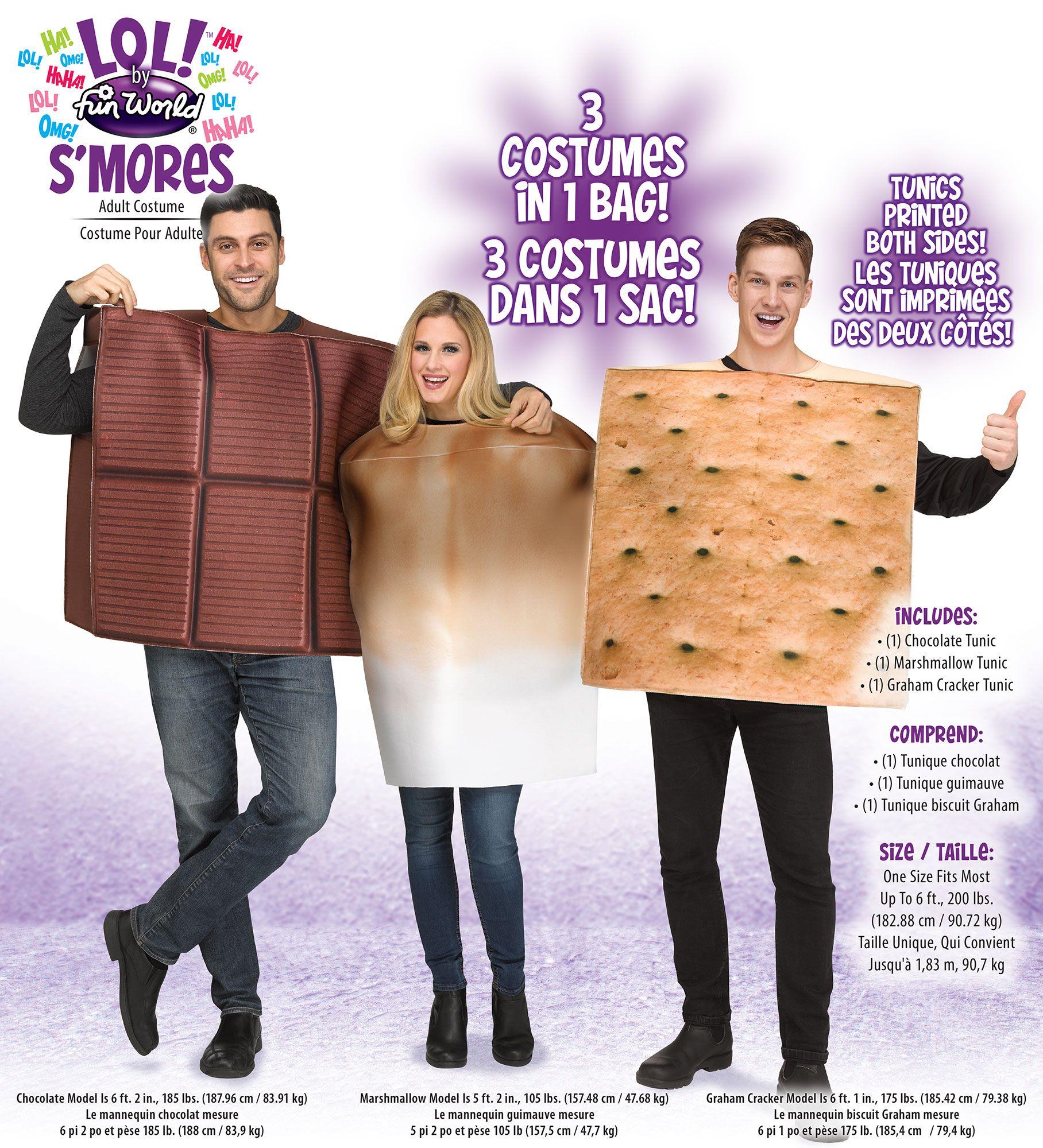 S'Mores 3 Costume Set Food Adult Costume