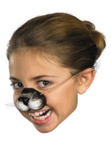 Rubber Black Cat Nose on Elastic Band Funny Animal Pet