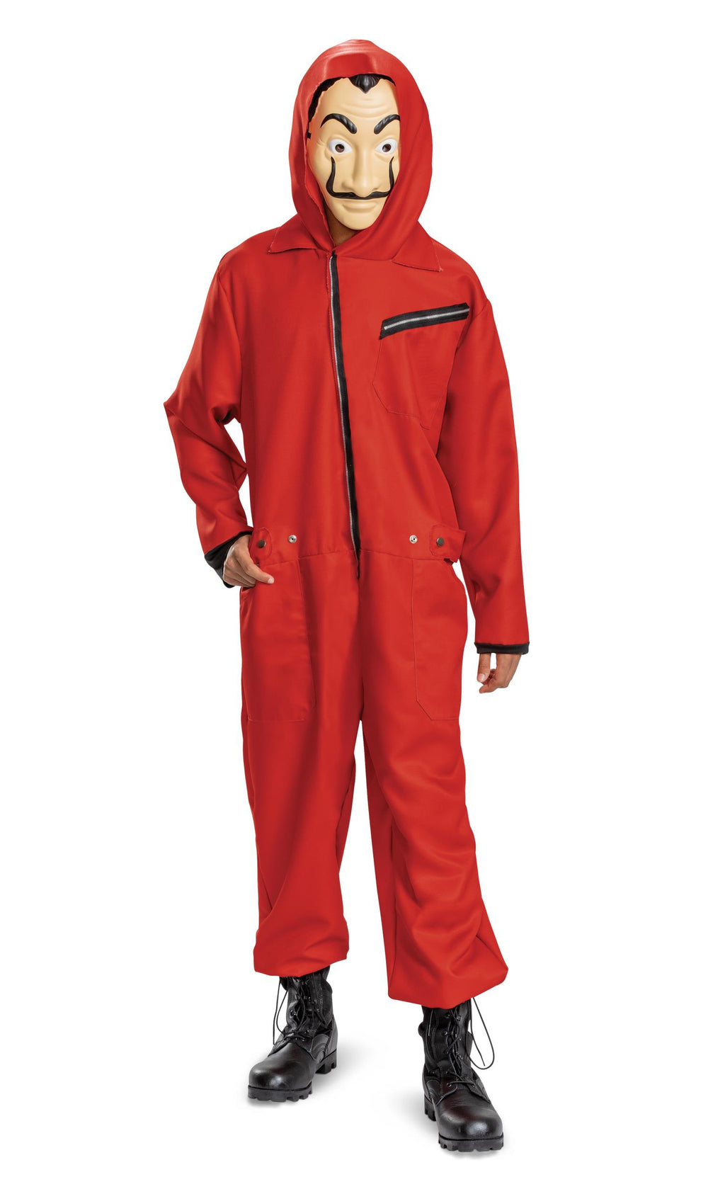 Money Heist Salvador Dali Adult Jumpsuit Deluxe Adult Costume Medium 38-40