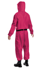 Load image into Gallery viewer, Squid Games Triangle Guard Jumpsuit and Mask Costume Adult Small/Medium
