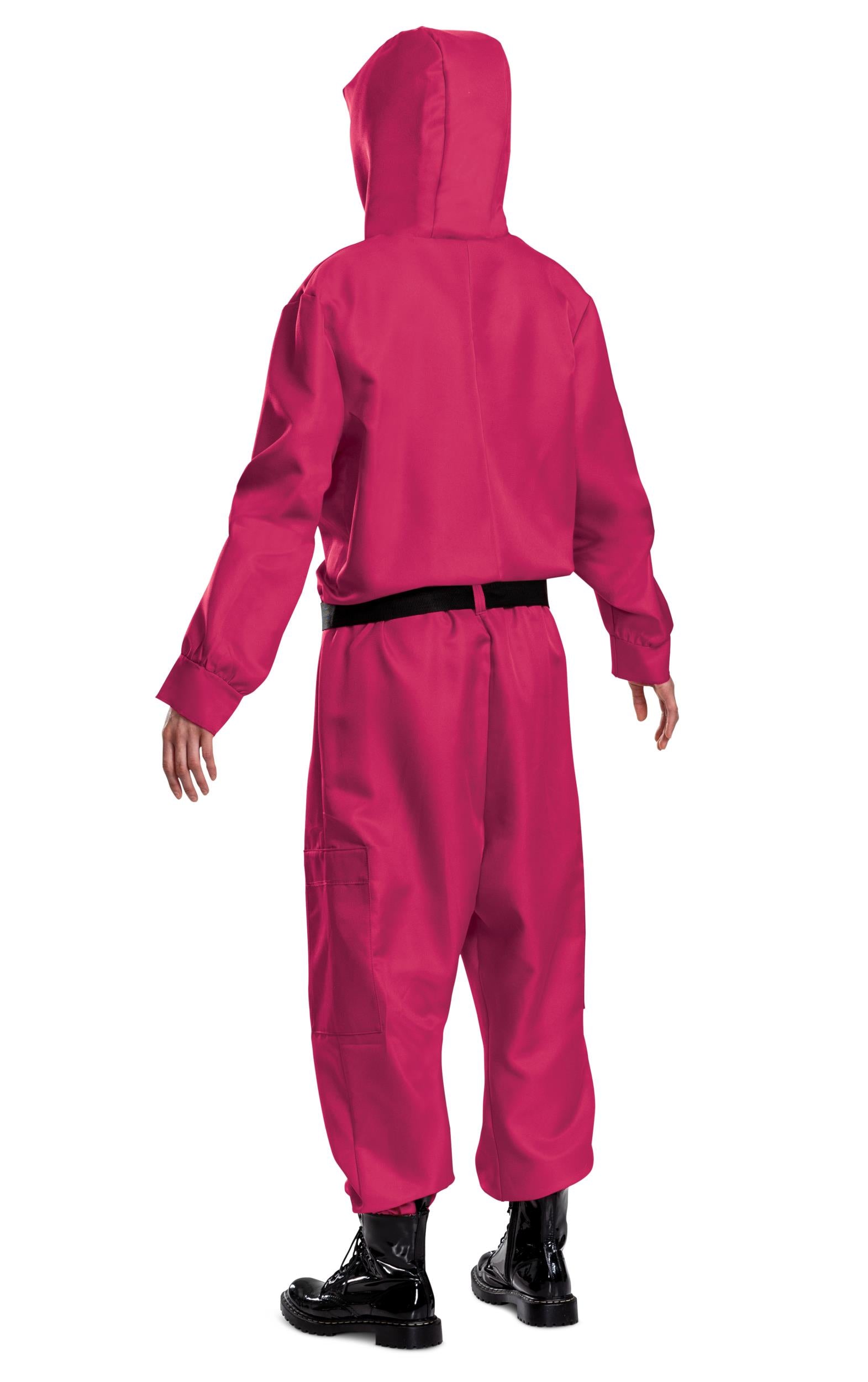 Squid Games Triangle Guard Jumpsuit and Mask Costume Adult Small/Medium