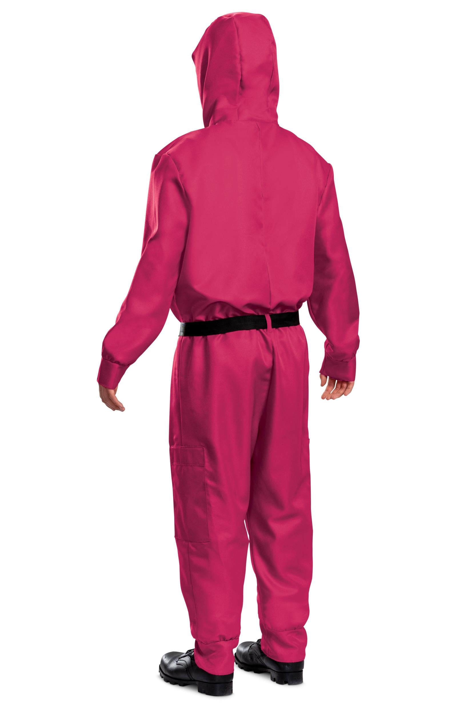 Squid Games Triangle Guard Jumpsuit and Mask Costume Adult Small/Medium