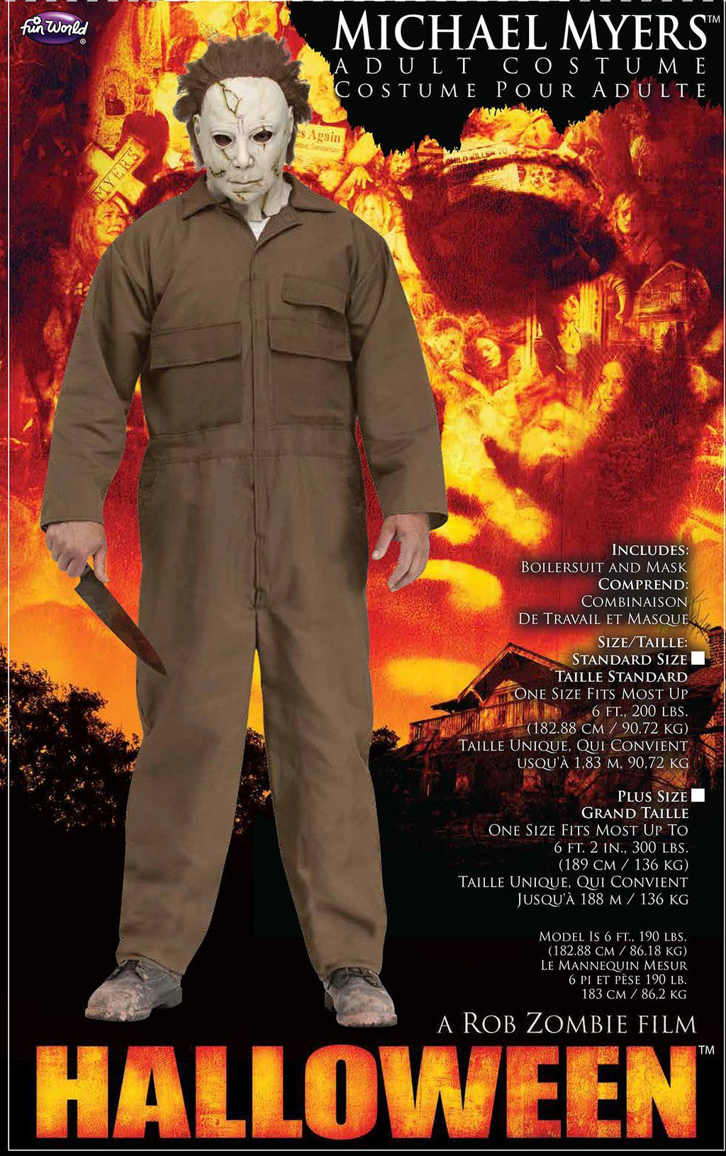 Fun World Rob Zombie Movie Michael Myers Halloween Adult Costume