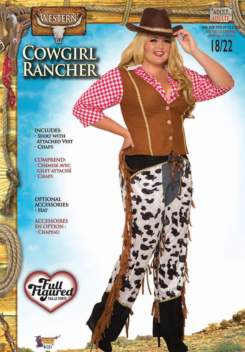 Cowgirl Ranger Plus Size Adult Costume Western Vest and Chaps