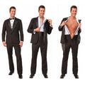 Instant Zip Up Stripper Tuxedo Adult Medium