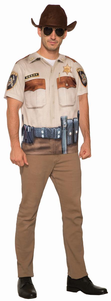 Realistic Instant Sheriff Police Sublimation T-Shirt Costume Adult Size X-Large