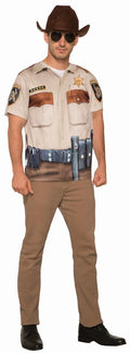 Realistic Instant Sheriff Police Sublimation T-Shirt Costume Adult Size X-Large