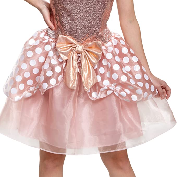 Gold Deluxe Minnie Mouse Dress Disney Woman's Costume Adult Medium 8-10