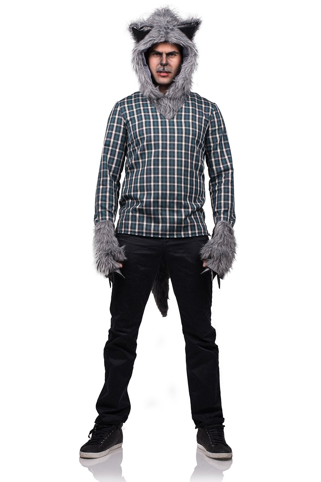 Werewolf Accessory Adult Hood, Gloves and Tail Kit Adult