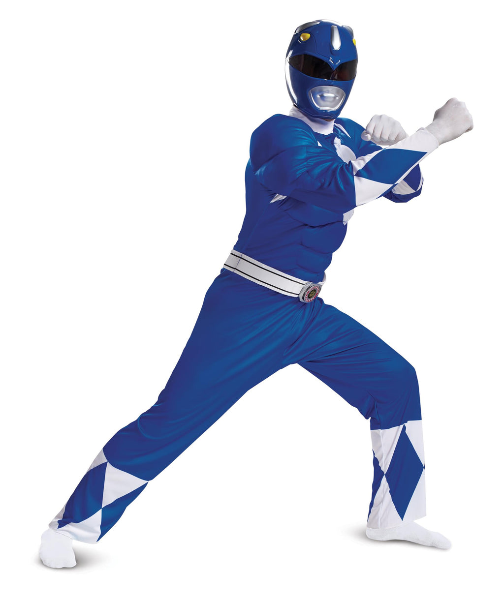 Blue Ranger Power Rangers Classic Deluxe Adult Costume XXL 50-52