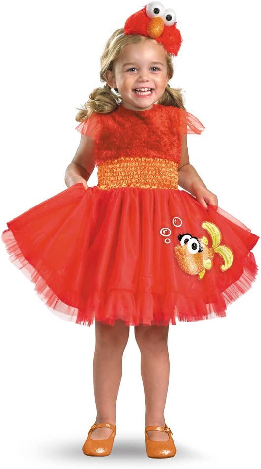 Frilly Elmo Sesame Street Dress Red Girls Deluxe Toddler Costume 3T-4T