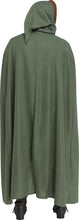 Load image into Gallery viewer, Woodland Warrior Robin Hood Cloak Adult Green Medieval Cape
