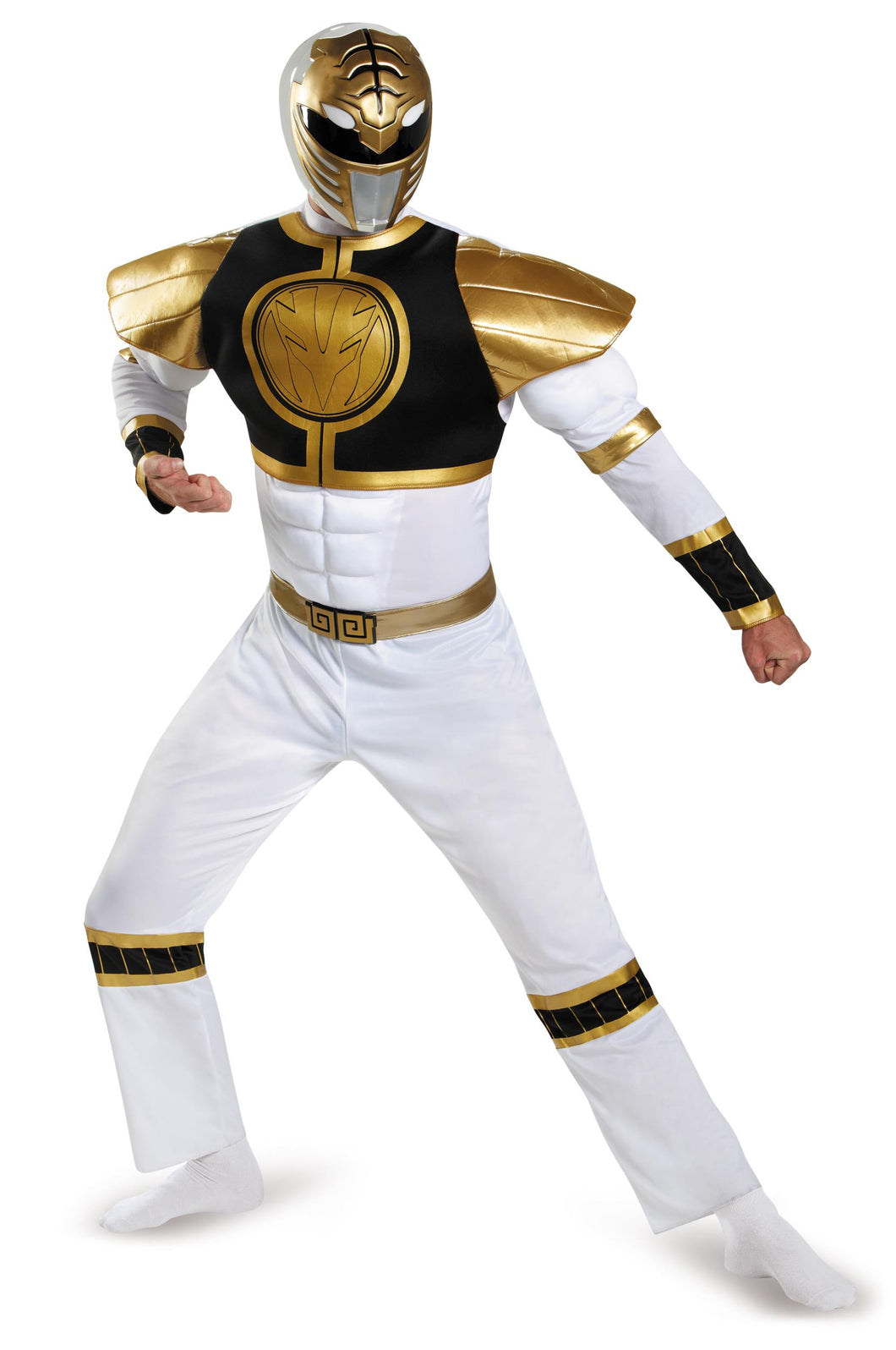 White Power Ranger Deluxe Adult Costume X-Large 42-46